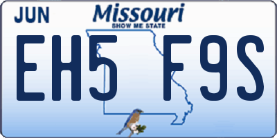 MO license plate EH5F9S