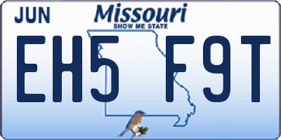 MO license plate EH5F9T
