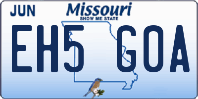 MO license plate EH5G0A