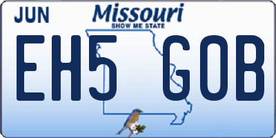 MO license plate EH5G0B