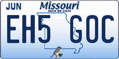 MO license plate EH5G0C