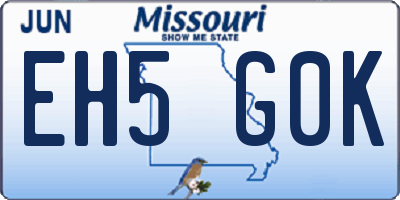 MO license plate EH5G0K