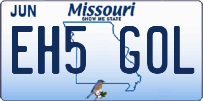 MO license plate EH5G0L