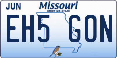MO license plate EH5G0N