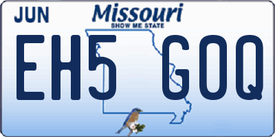 MO license plate EH5G0Q