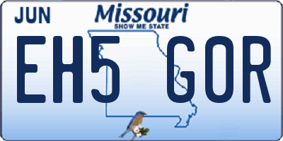 MO license plate EH5G0R