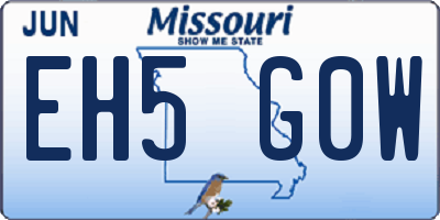 MO license plate EH5G0W