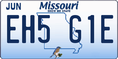 MO license plate EH5G1E