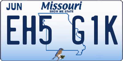 MO license plate EH5G1K