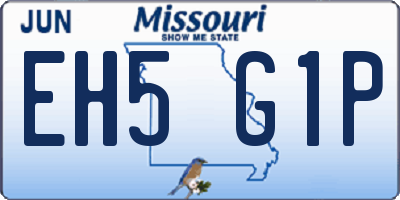 MO license plate EH5G1P