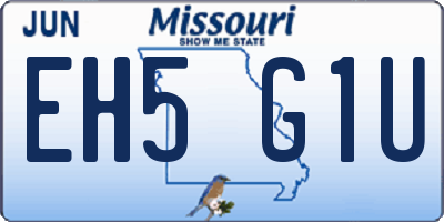 MO license plate EH5G1U