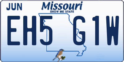 MO license plate EH5G1W
