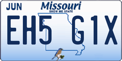 MO license plate EH5G1X