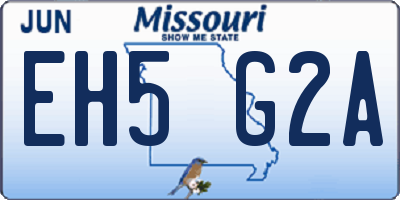 MO license plate EH5G2A