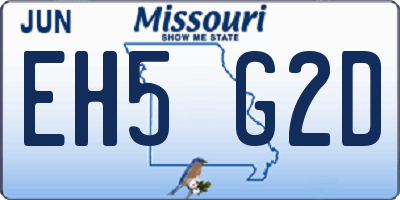 MO license plate EH5G2D
