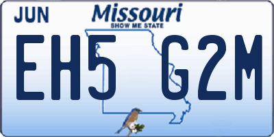 MO license plate EH5G2M