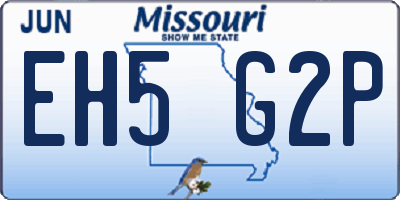 MO license plate EH5G2P