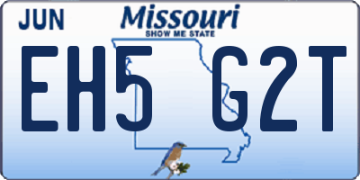 MO license plate EH5G2T