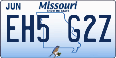MO license plate EH5G2Z