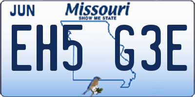 MO license plate EH5G3E