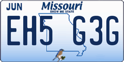 MO license plate EH5G3G