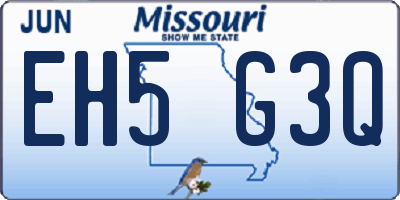 MO license plate EH5G3Q