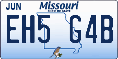 MO license plate EH5G4B