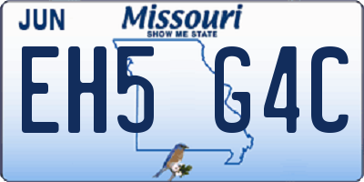 MO license plate EH5G4C