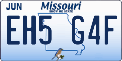 MO license plate EH5G4F