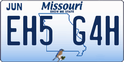 MO license plate EH5G4H