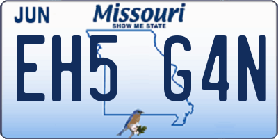 MO license plate EH5G4N