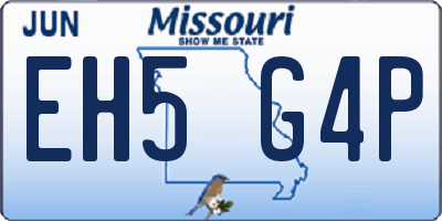 MO license plate EH5G4P