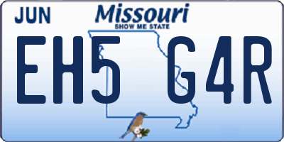 MO license plate EH5G4R