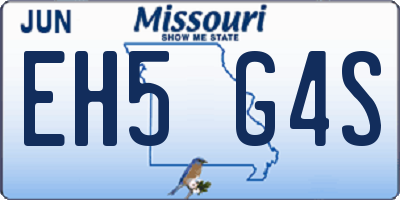 MO license plate EH5G4S