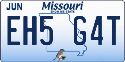 MO license plate EH5G4T