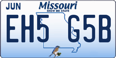 MO license plate EH5G5B