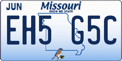 MO license plate EH5G5C
