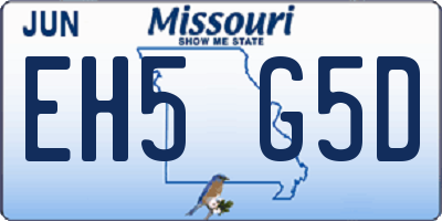 MO license plate EH5G5D