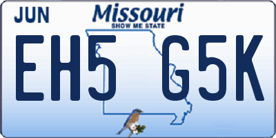 MO license plate EH5G5K