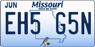 MO license plate EH5G5N