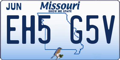 MO license plate EH5G5V