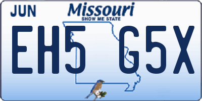 MO license plate EH5G5X