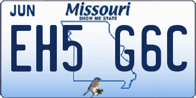 MO license plate EH5G6C