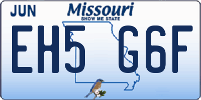 MO license plate EH5G6F