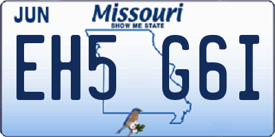 MO license plate EH5G6I