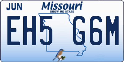 MO license plate EH5G6M