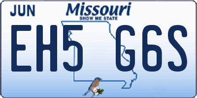 MO license plate EH5G6S