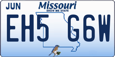 MO license plate EH5G6W