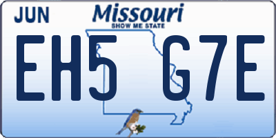 MO license plate EH5G7E