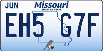 MO license plate EH5G7F